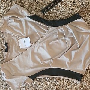 NWT Forever 21 tan/black body shirt